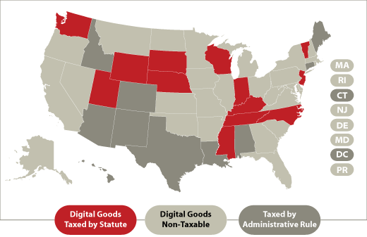 Map of digital taxes in the U.S. 