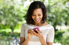 Woman using cell phone